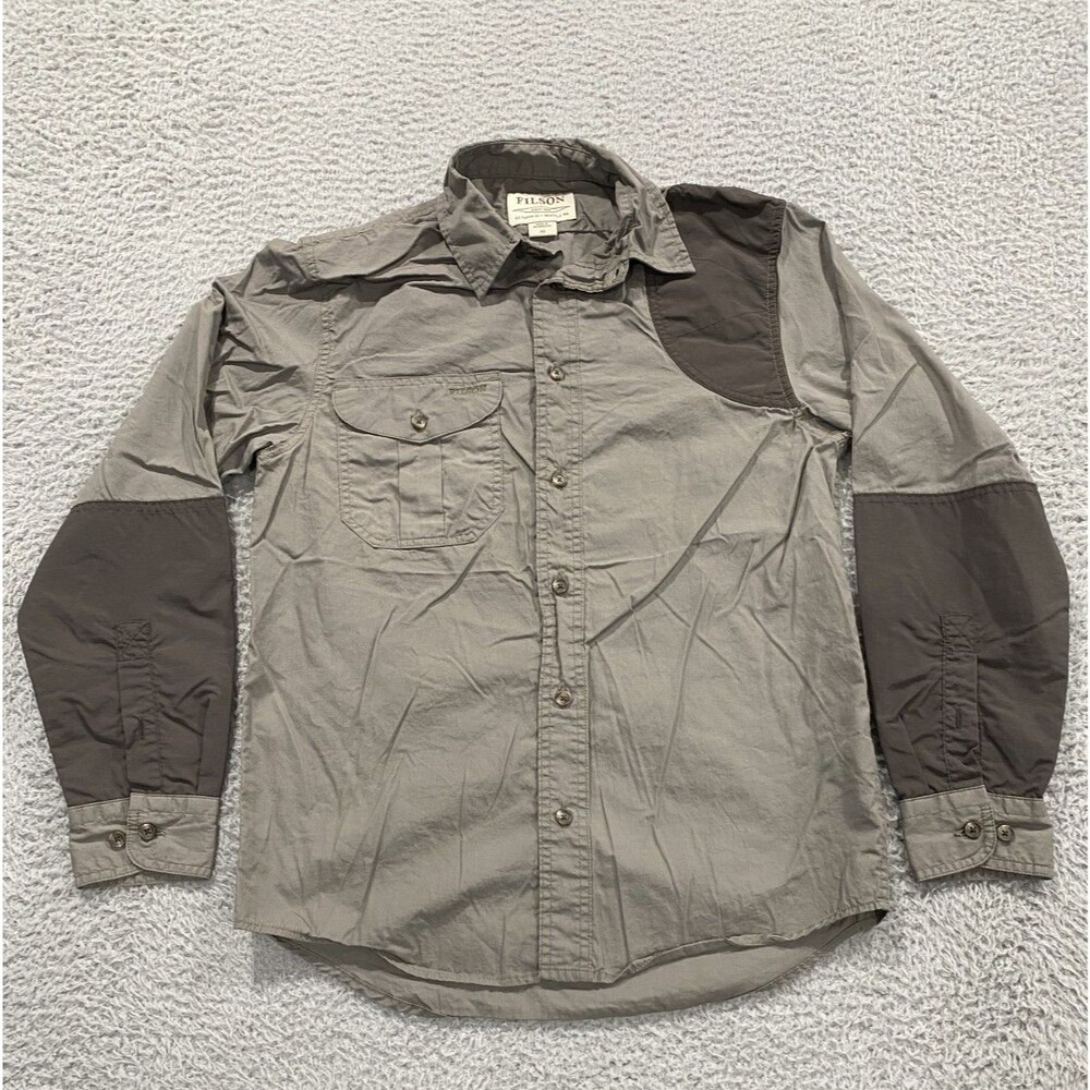 CC Filson Co Shirt Mens XS Olive Green Long Sleeve Hunting Outdoor Two Tone